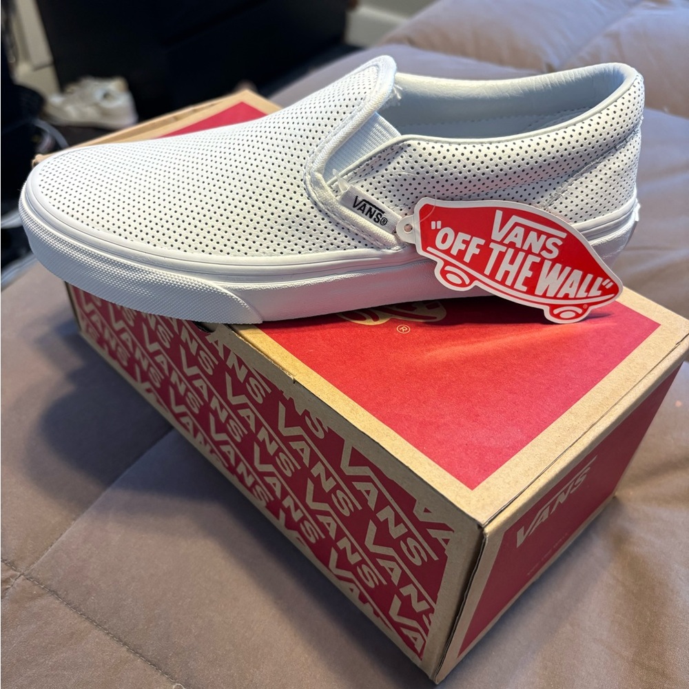Vans Perforated White Slip-On Shoes
